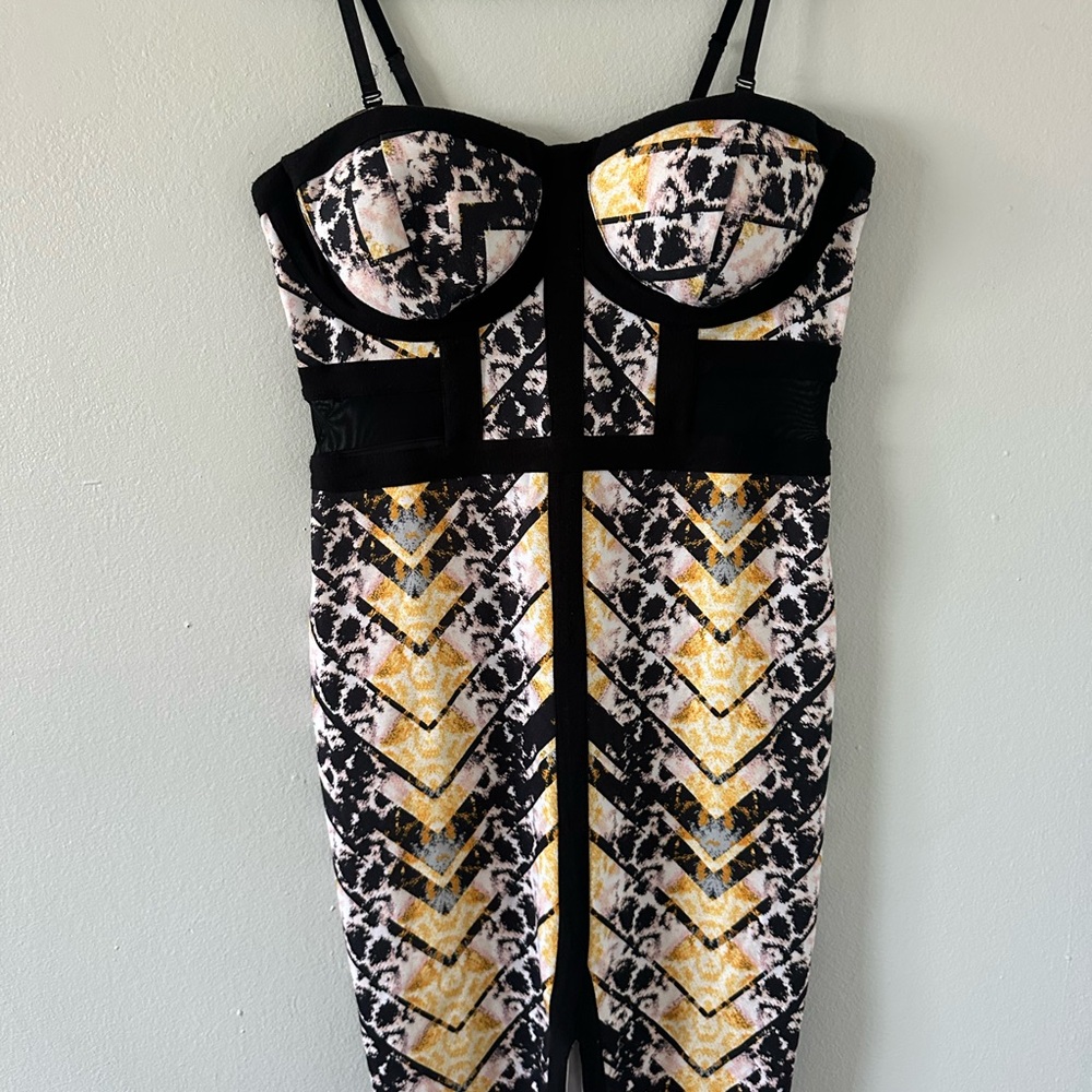 Material Girl Black and Pink Dress